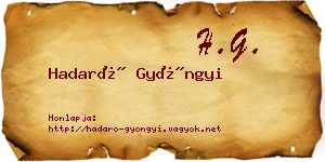 Hadaró Gyöngyi névjegykártya